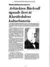 Arkitekten Bäckvall ägnade livet åt Klarälvdalens kulturhistoria